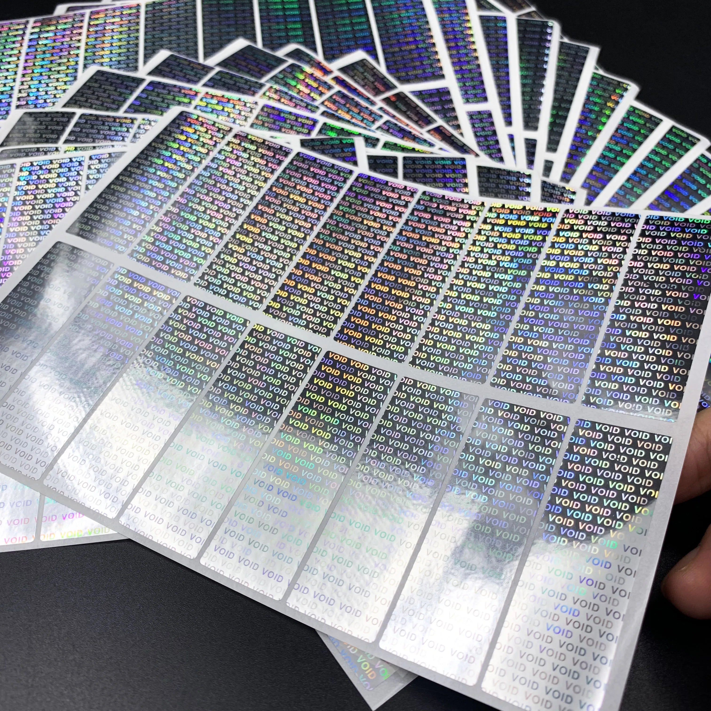 112pcs/240pcs Holographic Labels Tamper Evident Sealing Void Security Stickers for Gift Box Shipping Box Commercial Package