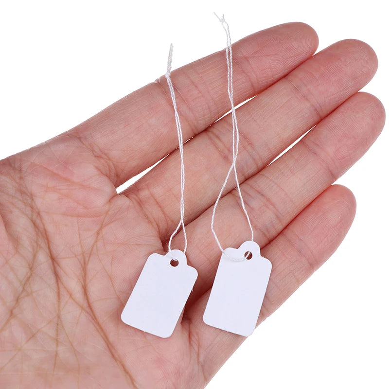 300Pcs label tie string strung ticket jewelry merchandise display price tags