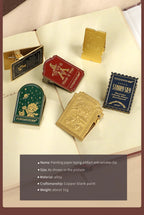 Retro Travel Book Clip Memory Glow Filme Metal Letter Clip Ticket Folder Watercolor Handbook Fixator Portable Art Stationery