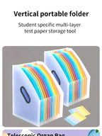 13 Grid Vertical Portable Expandable Accordion Bag Multi-Layer Paper Storage Bag Student Special Office Folder for File Stora