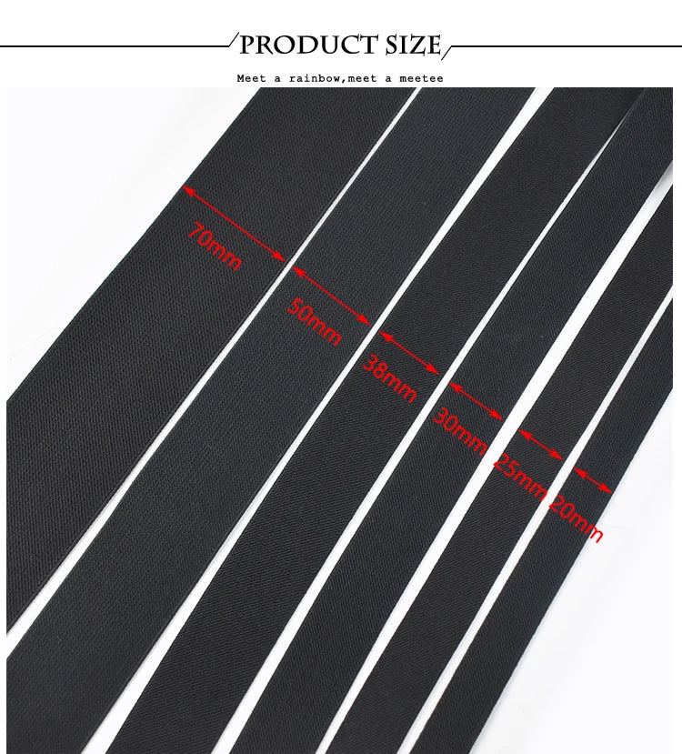 1/2/3/5M 10-80mm Black Elastic Band Nylon Rubber Bands At The Meter Apparel Sewing Bungee Cord Belt Spring Webbing Tape Supplies