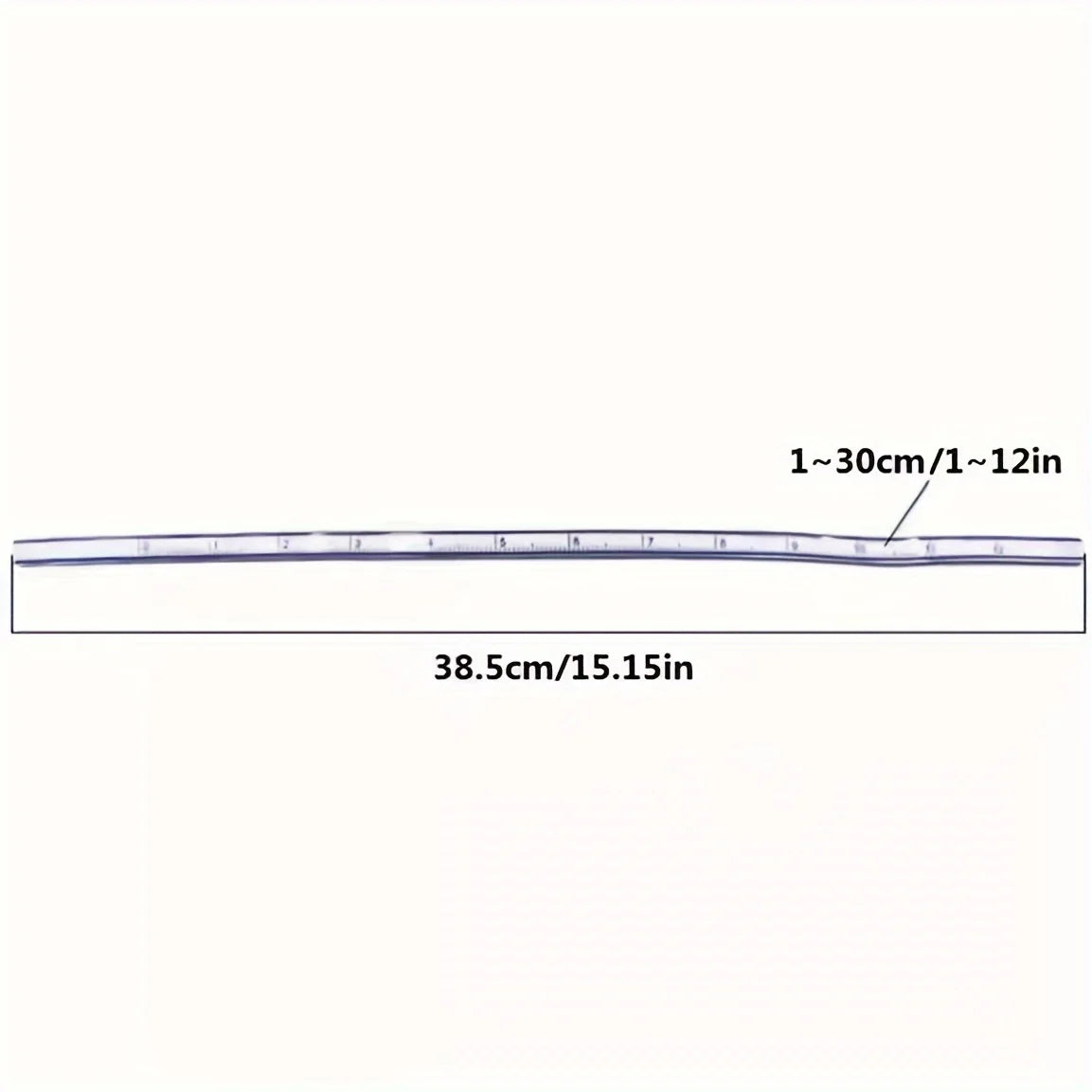 1pc Flexible Curve Ruler - Dual Scale, Multifunctional Plastic Tool for Office and School Design & Drawing, Drafting Equipment