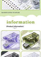 Acrylic Transparent Stapler 360-Degree Rotating Multifunctional Powerful Long Stapler for School And Office Use