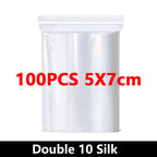 100Pcs Thicken Zipper Sealed Bags Clear Plastic Storage Bag for Small Jewelry Food Packing Reclosable Ziplock Sealing Bags
