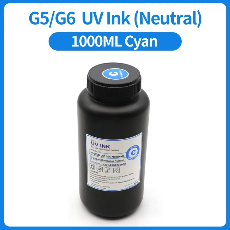 1000ML LED Curable UV Ink For Ricoh G5 G6 Gen3 Gen4 Gen4L Gen5 Gen5i Gen5S Gen6 G3 G4 G5i Printhead Hard Soft Neutral UV Ink
