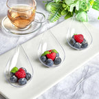 50Pcs Tear Drop Mini Appetizer Plates Plastic Mousse Dessert Tasting Spoons Plates Tableware Reusable Desserts Cakes Bowls