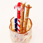4 Types of Christmas-Themed Erasable Gel Pens Featuring Designs of Santa Claus, Snowmen Reindeer Gingerbread Erasable Pens