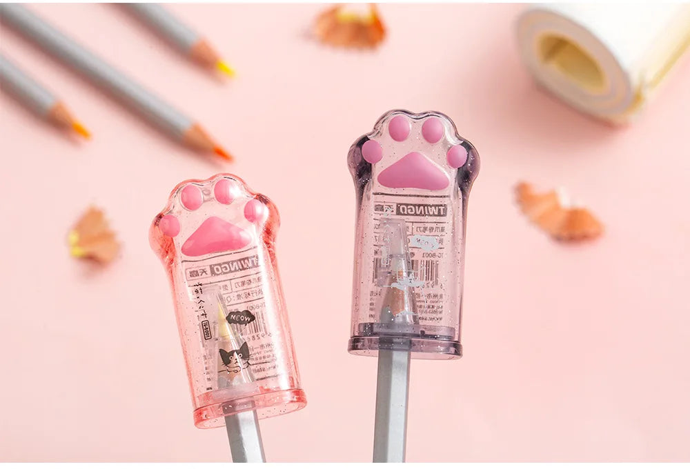 Kawaii Cat Paw Pencil Sharpener Cute Portable Kids School Stationery Gift