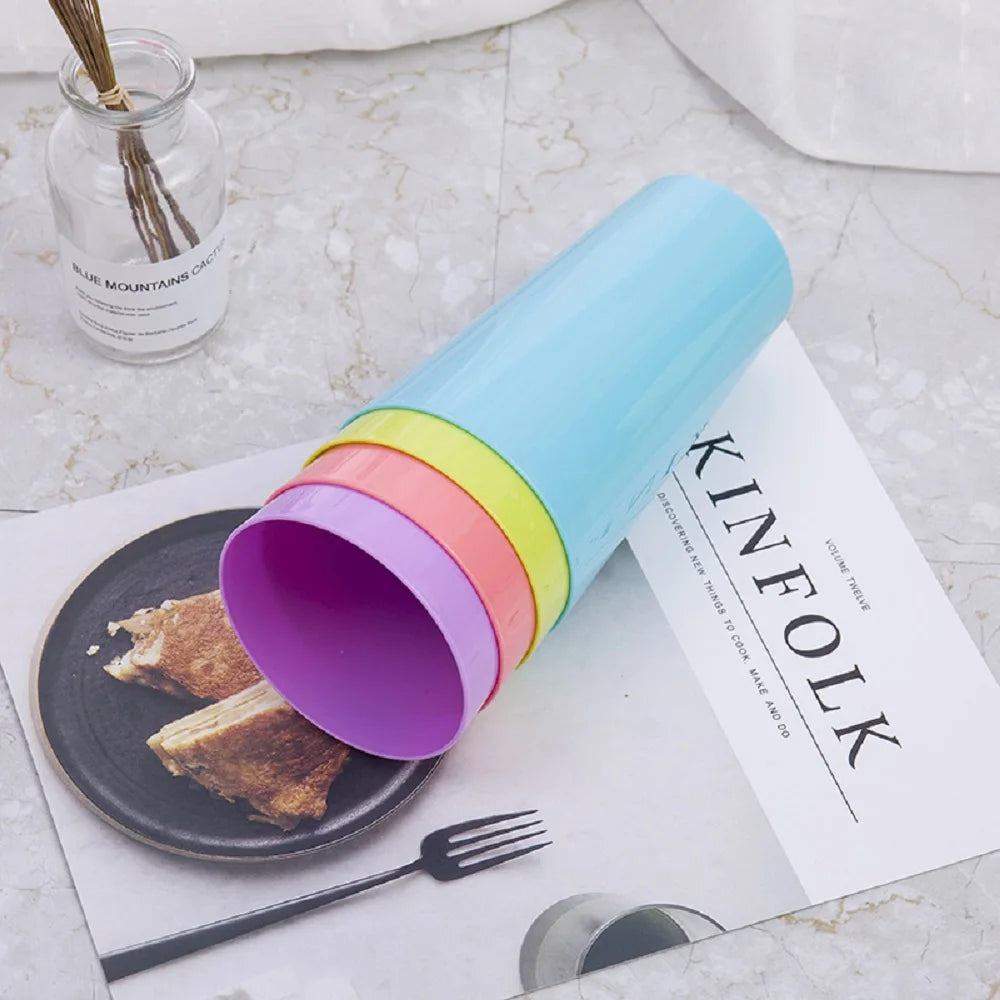 2PCS 20oz Plastic Reusable Cup Stackable Tumbler Unbreakable  Cups for Beer Reusable Glass for Water Party or Home Bar Bathroom