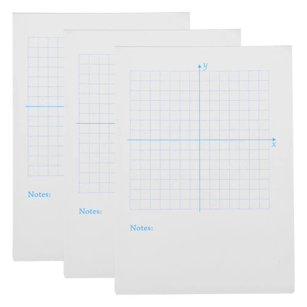 3Pcs Math Coordinate Practice Notebook Xy Graph Paper Pad for Students Teachers Engineers Classroom Homework Use White Grid
