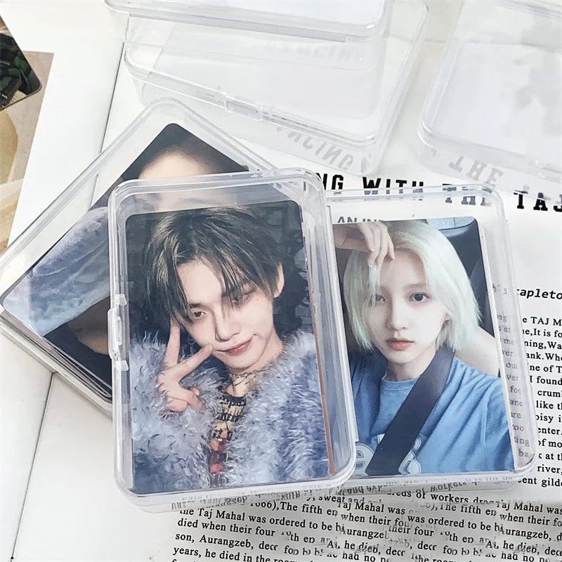 New Transparent  Photo Card Holder Box Idol Photo Storage Case Plastic Kpop Albums Photocard Small Card Collection Organizer