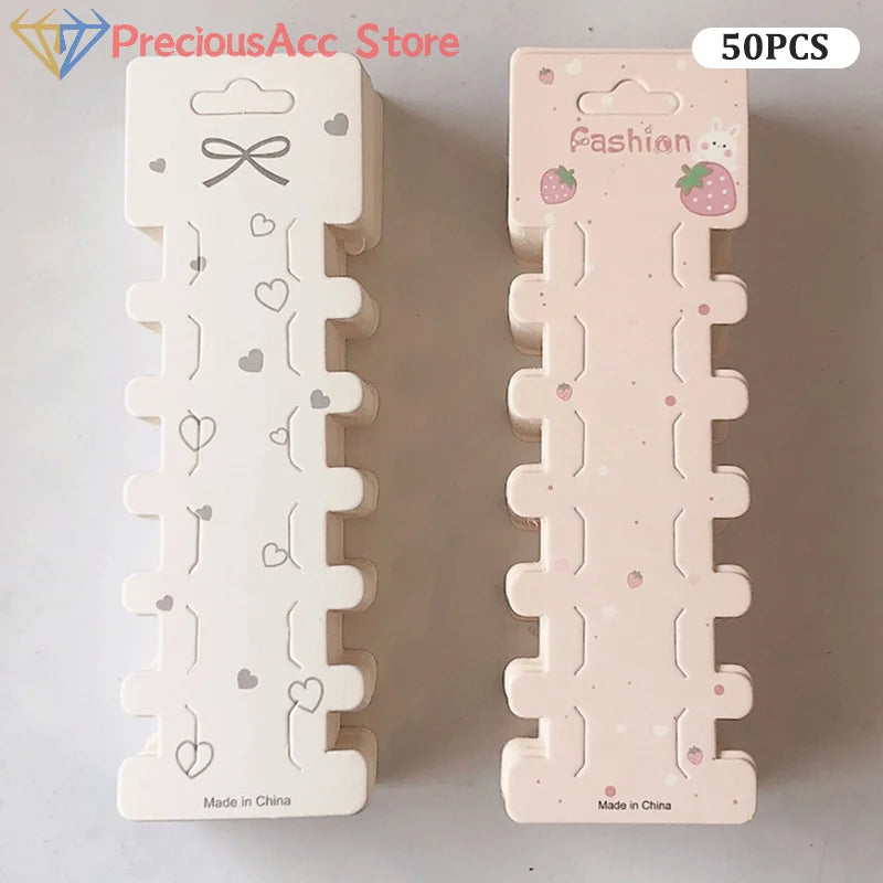 50PCS Hairpin Long Paper Card Hairband Display Card For DIY Hair Jewelry Packing Hair Clip Hairband Bracelet Retail Price Tag