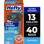 HOT-ICUTE-Ultra Strong 13 Gallon Tall Kitchen Trash Bags with Clean Burst Scent 40 Count Blackout Drawstring Garbage Bags for Home
