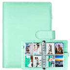 A5 Notebook Photocard Binder with 4 Pockets Sleeves, 6 Ring  PU Leather Binder Loose Leaf Personal Organizer Photo Binder Book