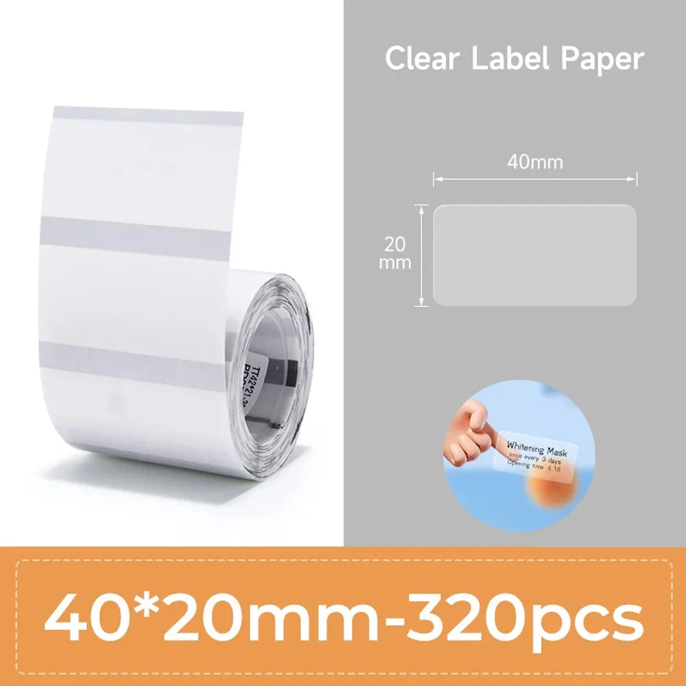 Original Niimbot B21/B3S/B1/B203 Colorful White Transparent Label Sticker  Self-adhesive Waterproof  Price Tag Thermal Paper