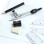 Basic 8‑piece metal compass set, geometry drafting drawing tools for student use
