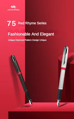 Jinhao 75 Metal Fountain Pen Black/Black Red Luxury Pens 0.5mm Nib Writing Ink Pens Stationery Business Office School Supplies