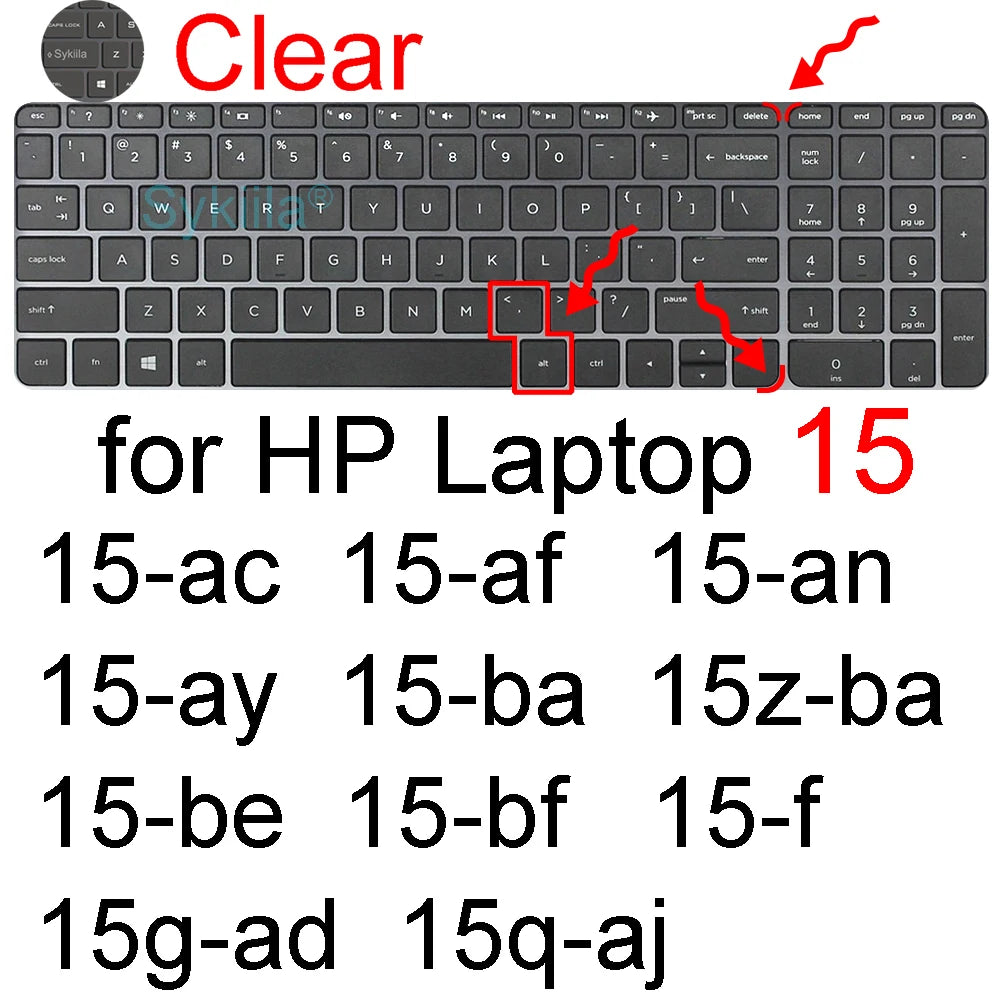 Keyboard Cover for HP Laptop 15 15t 15-fd 15-fc 15-ef 15-dw 15-dy 15g 15q 15s 15z Essential Silicone Protector Skin Film Case