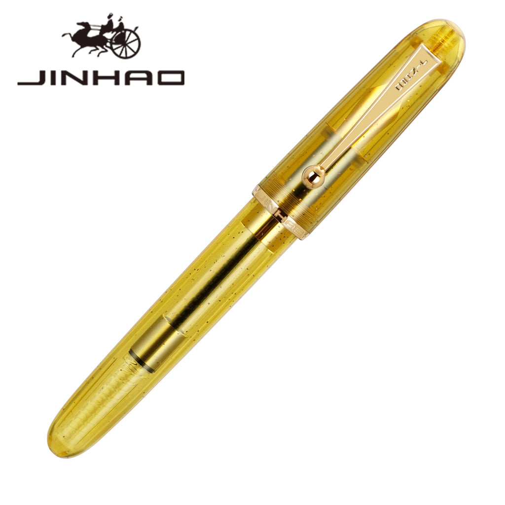 1pc Jinhao 9016/9013 Acrylic Fountain Pen Dadao Series Transparent Brown EF/F/M Nib with Large Capacity Ink Converter