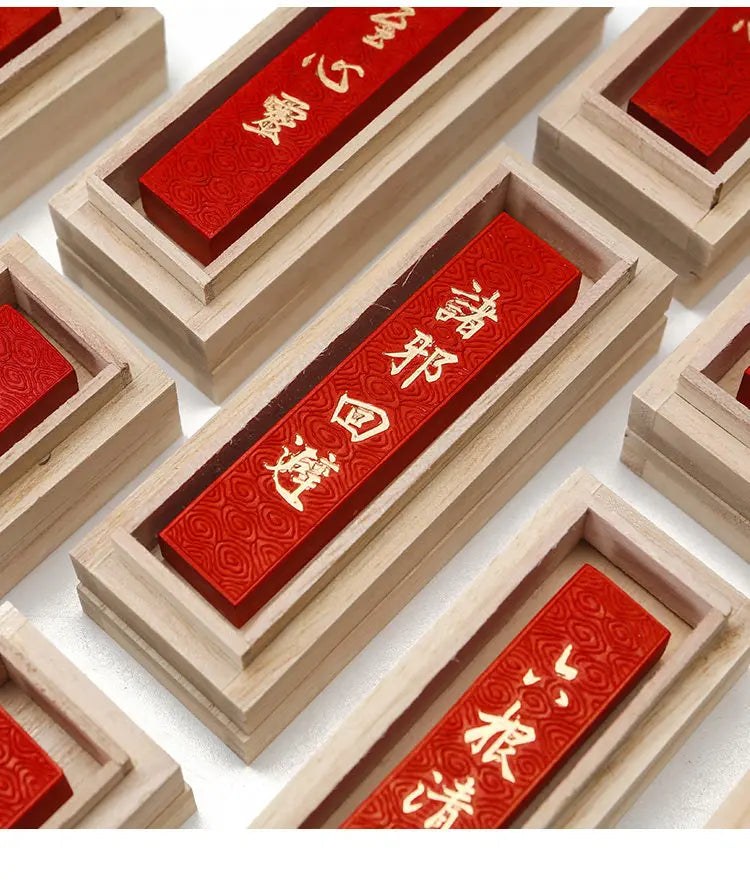 Cinnabar InkStick Handmade Chinese Sumi Solid Ink Stick for Calligraphy and Chinese Traditional Painting Ink Stick Stone Tools