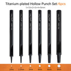 WUTA 1-10pcs Plating Titanium Leather Hole Punching Tools Set Round Hollow Puncher DIY Leather Craft for Watch Band,Belt,Fabric