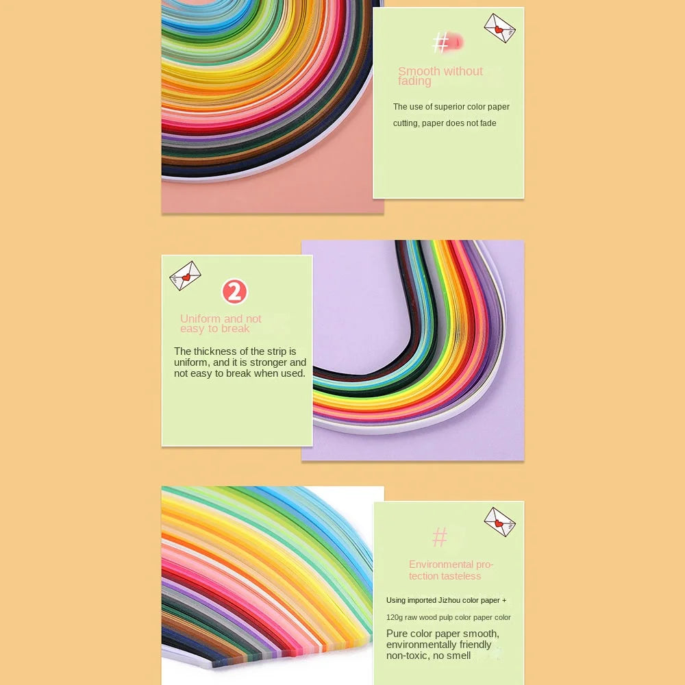 180Ocs Creative 3/5/7/10mm Quilling Paper 36Colors DIY Flower Gift Paper Handmade Origami Quilling Tools