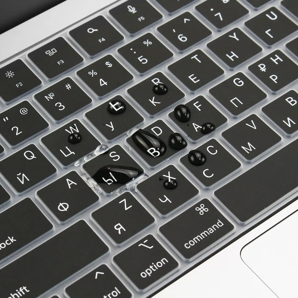 Russian Layout MacBook Pro Keyboard Cover 14" 16" M4 M3 M2 M1 Pro, MacBook Air 15" 13.6" M3 M2 Silicone Skin, US/EU Version