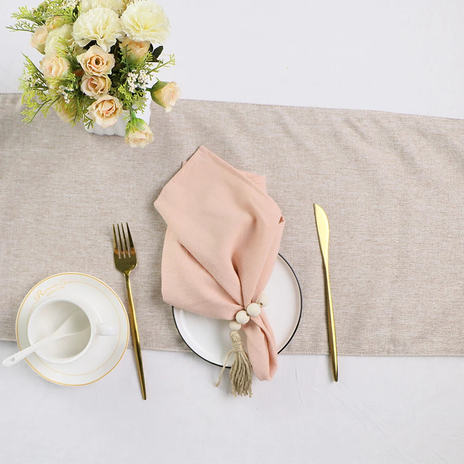 4PC 30X45CM Wedding Cloth Napkins Sage Green Cotton Fabric  Dinner Kitchen Tea Towels Table Design Mat Christmas Decoration