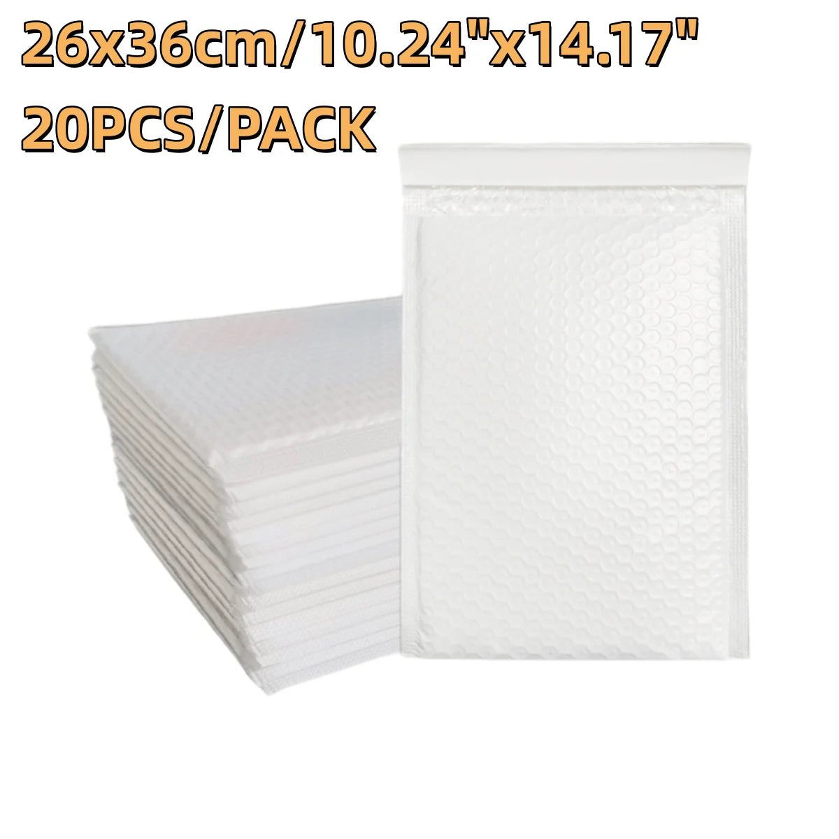 20pcs 26x36cm Jumbo White Self-Seal Bubble Mailers Bulk Parcel Padded Envelopes for Apparel Bedding Oversized Items Parcels