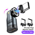 AUFU 3Pcs 9Pin Magnetic Type C Adapter 240W Fast Charging USB C To Type C Adapter OTG Connector For Samsung Xiaomi Lenovo Laptop