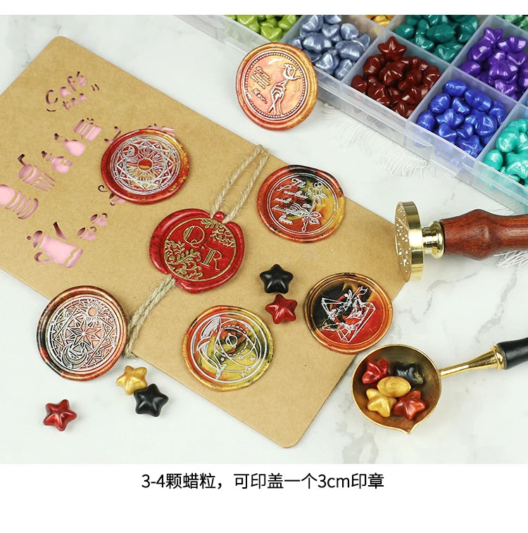 Retro Sealing Wax Beads Plant Wax Seal Wax Box Set 24 Color Sea Bead Wax Seal For Wedding Wax Seal Tools For Making Wax Seal Y15