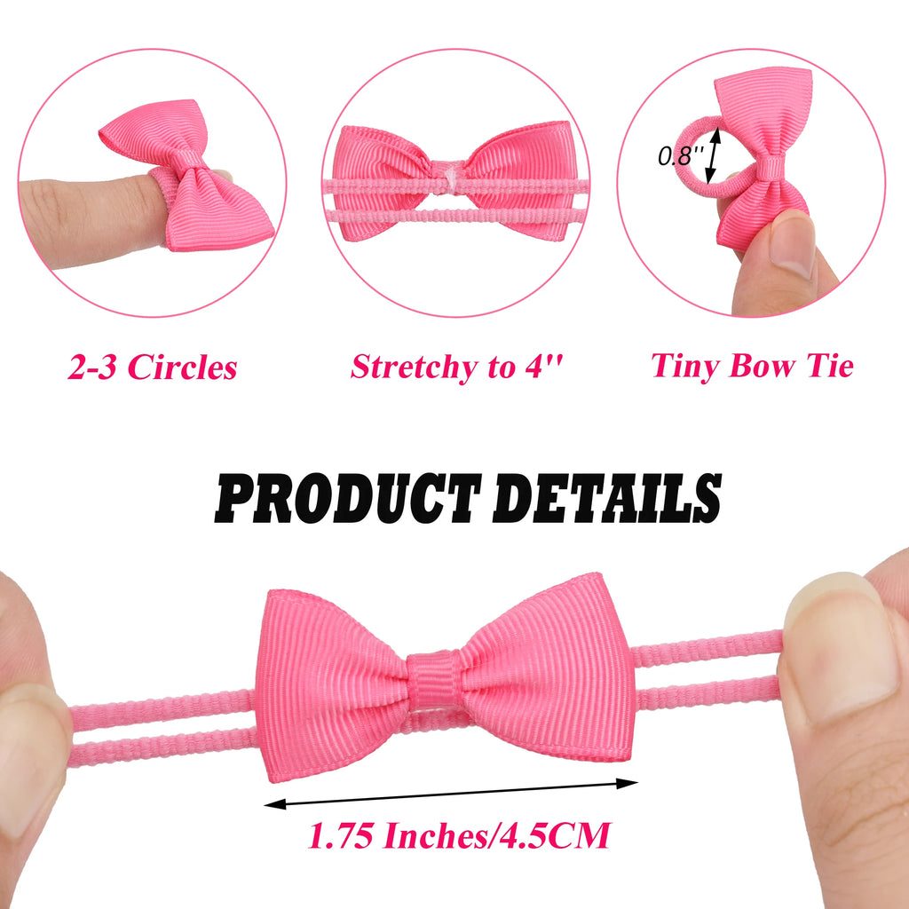 40/60/80 Baby Girls Hair Ties 2 Inches Hair Bows Rubber Band Ribbon Hair Bands Ropes for Infant Children Gift 40 Colors in Pairs