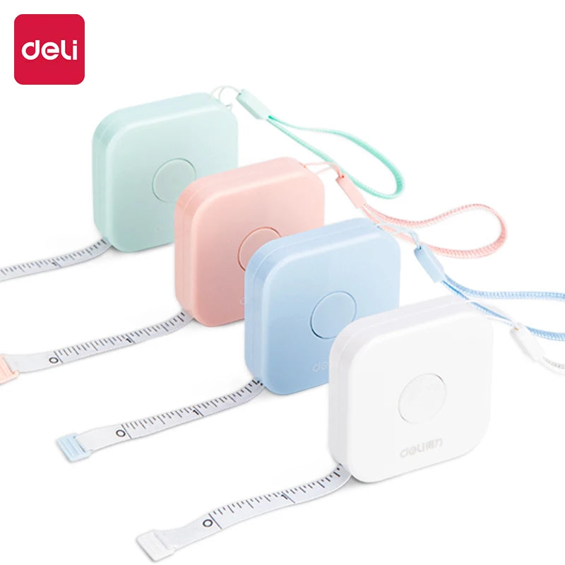 Deli 1/2pcs 2m Measure Tape Soft Rulers Double Scale Sewing Flexible Ruler for Kids Aldult Height Waist Measuring Tailor Ruler