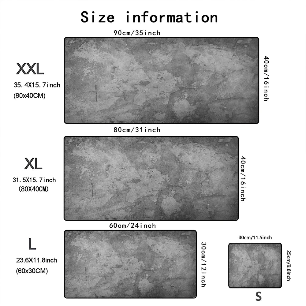 Grey series Mouse Pad Large Computer Office Game Table Mats XXL Rubber Anti-slip Gaming Keyboard Mousepads Long Desk Pads