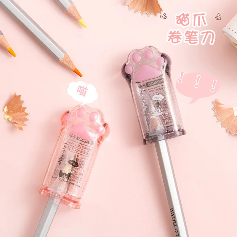 Kawaii Cat Paw Pencil Sharpener Cute Portable Kids School Stationery Gift