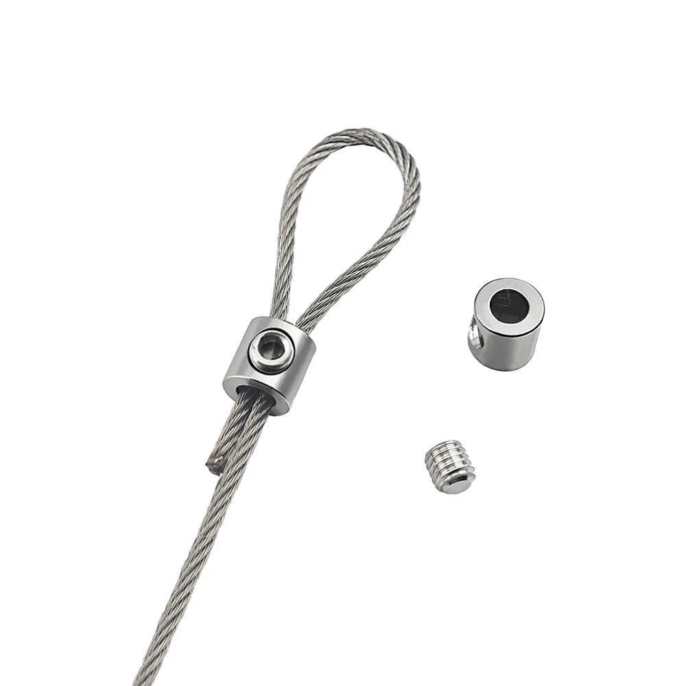 0.8-2mm Steel Wire Rope Clamp Stainless Steel Cable Copper Metal Hanging Clip Adjustable Screws Fixed Hardware Accessories
