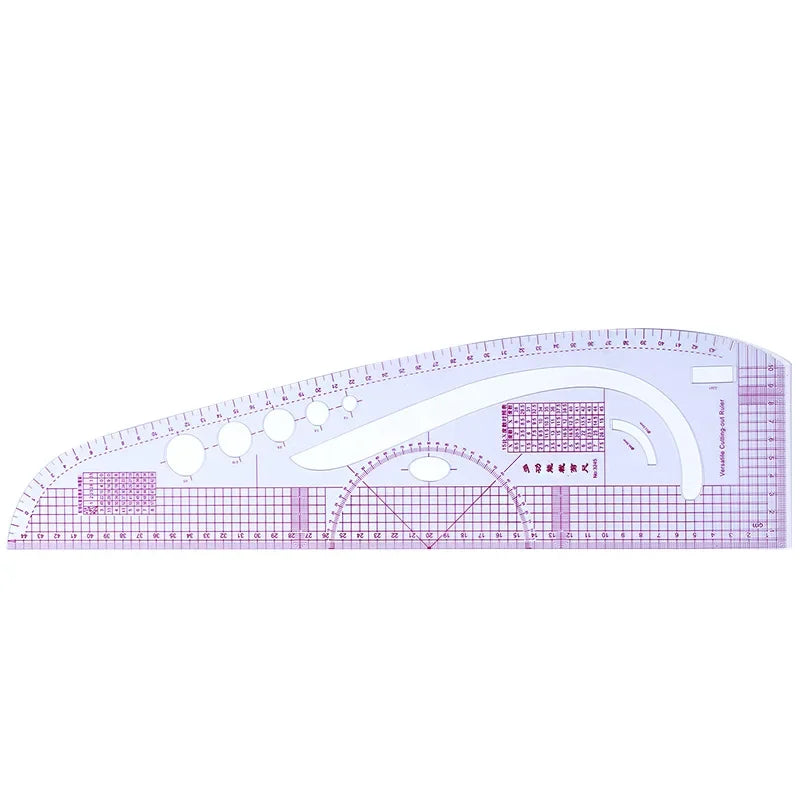 3245 Plastic Transparent French Curve Ruler SplIne Sewing Patchwork Feet Tailor Yardstick Cloth Cutting Rulers