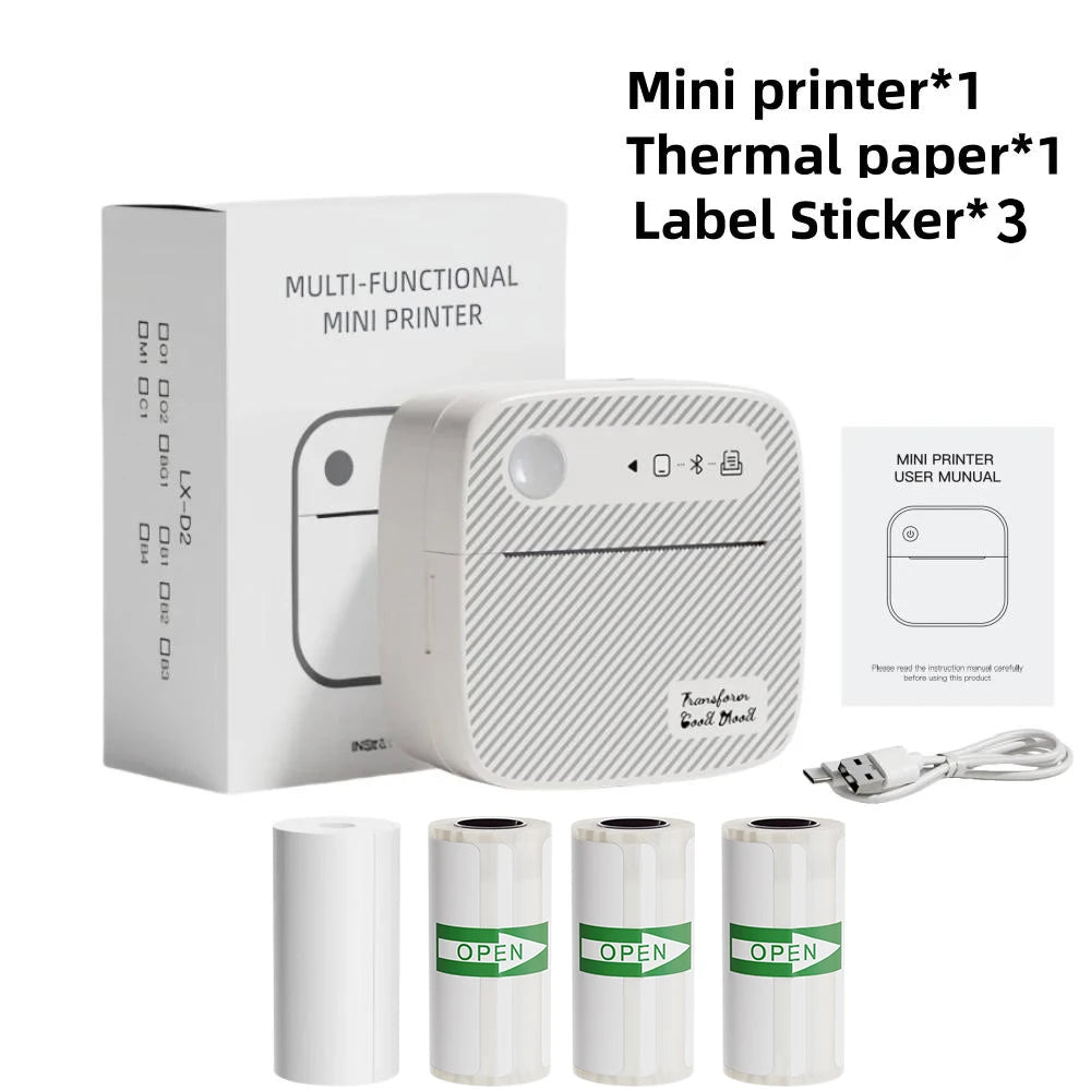 DOLEWA B3 Portable Mini Printers Wireless Bluetooth Inkless Sticker Maker Printer Tag Price Machine for Office School Kitchen