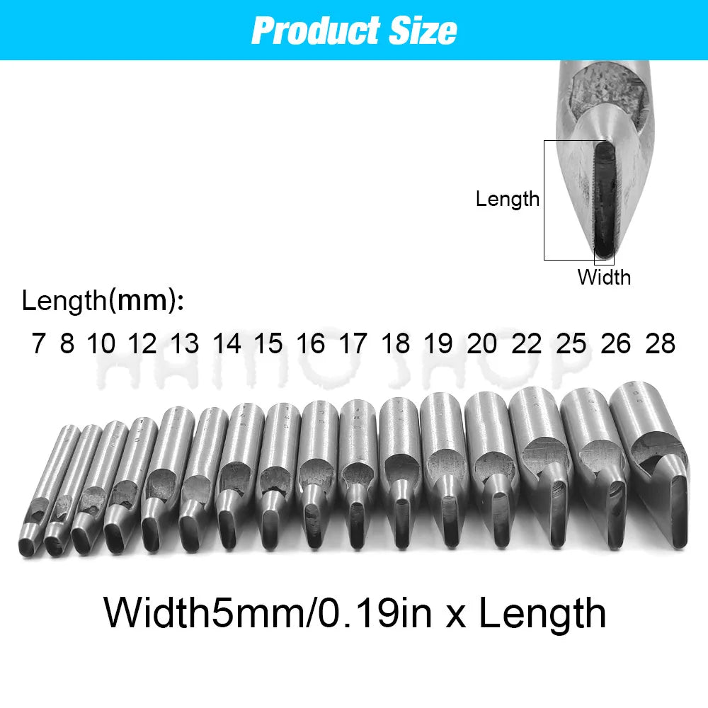 1pc 4mm/5mm Width Leather Oval Shape Hole Punch Steel Craft Hollow Hole Punch Leather Tools Leather Belt Hole Punch DIY Tools