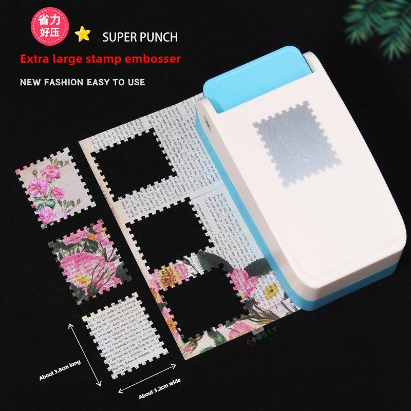 Extra Large 3.8*3.8cm Square Stamps and 3.8*3.2cm Rectangular Stamps DIY Handmade Punch Tool Effortless Stamp Embossing Machine