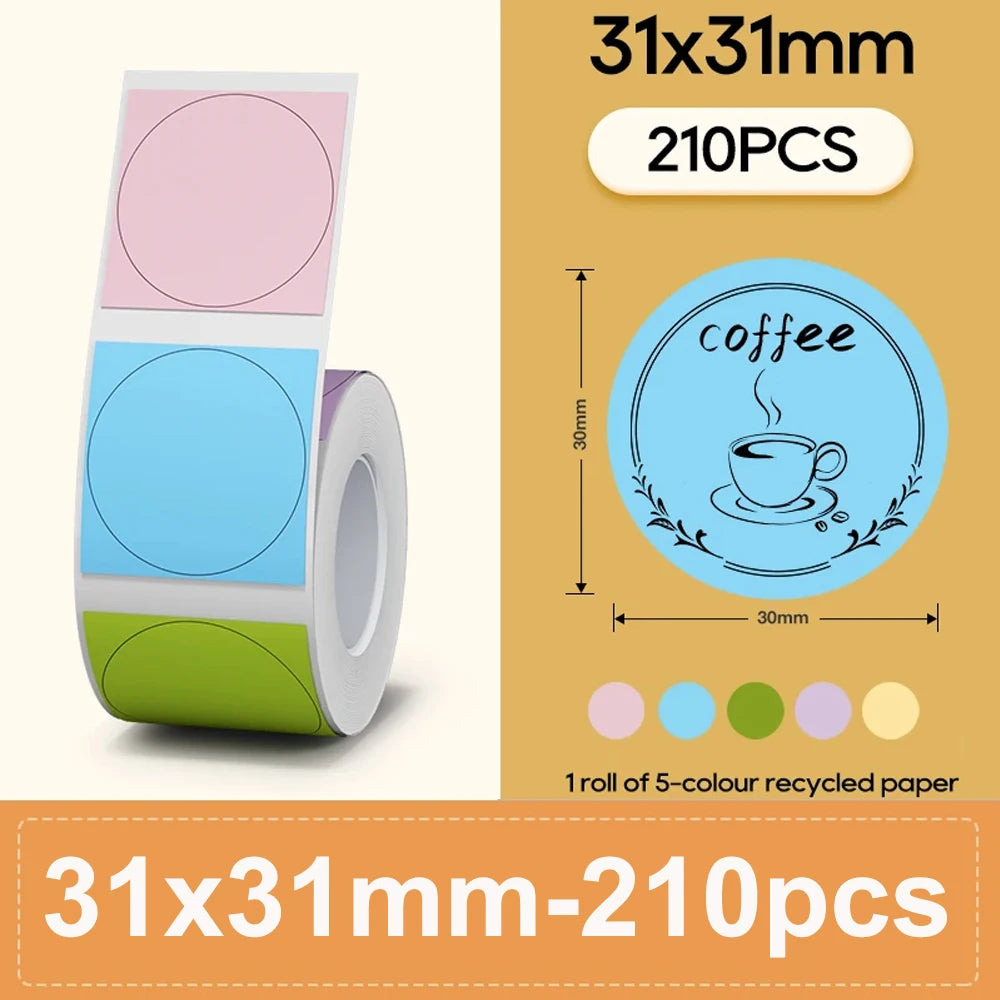 Original Niimbot B21/B3S/B1/B203 Colorful White Transparent Label Sticker  Self-adhesive Waterproof  Price Tag Thermal Paper