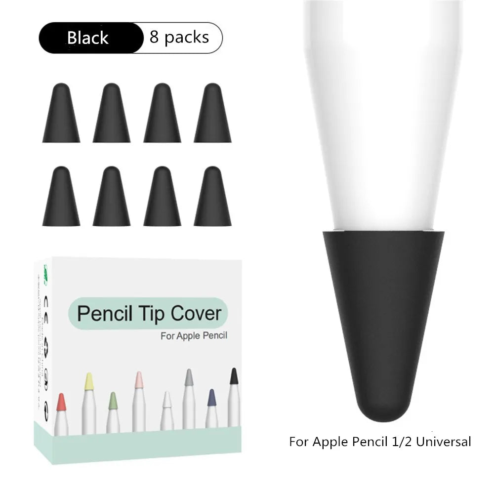 8pcs Soft Silicone Nib Cover For Apple Pencil 1 2 Tip Case Sleeve For Apple Pencil 1st 2nd Gen Touchscreen Stylus Pen Nib Case