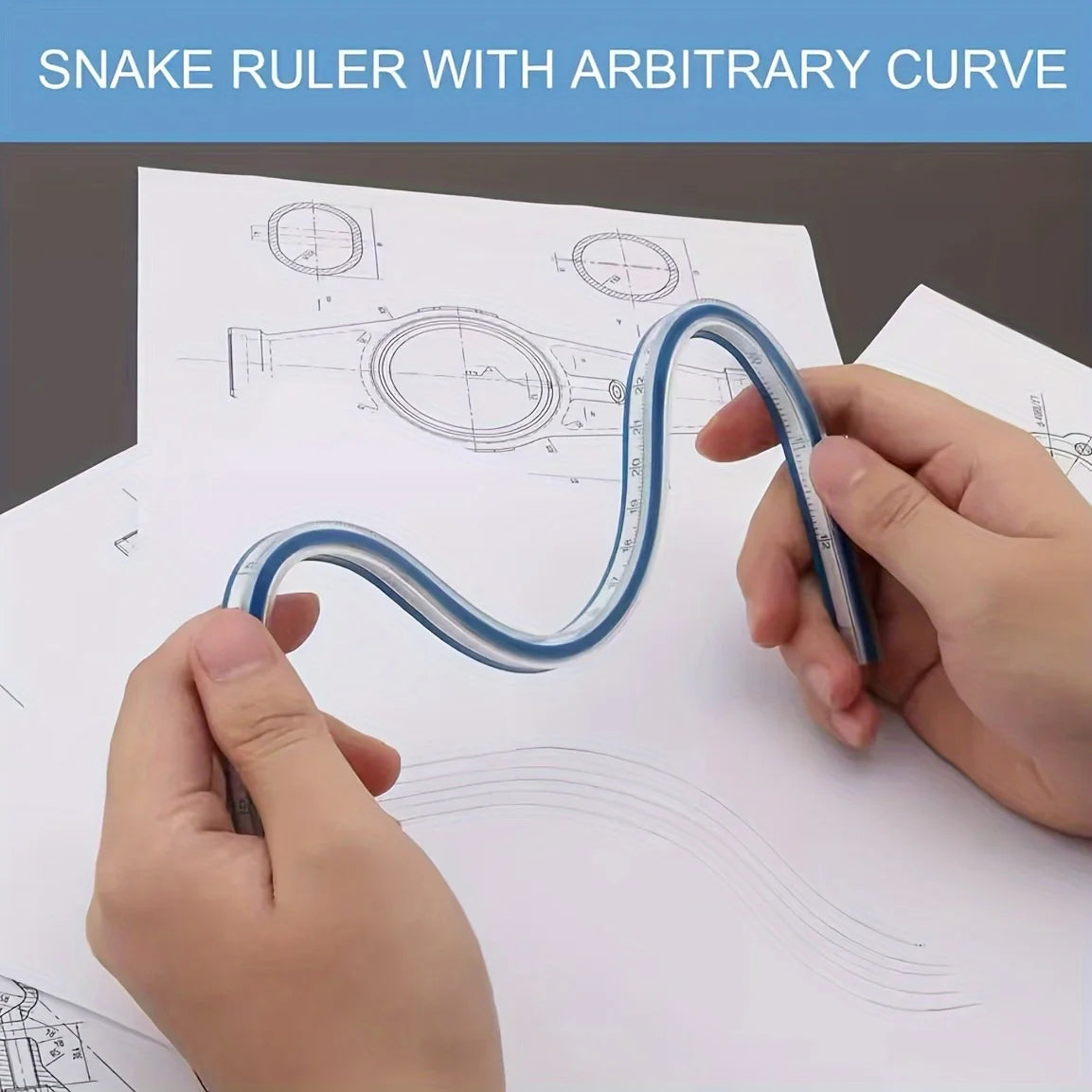 Flexible Curved Edge Ruler 1pc, Dual Scale cm/in, Ideal for Drawing, Designing and Handcraft Projects