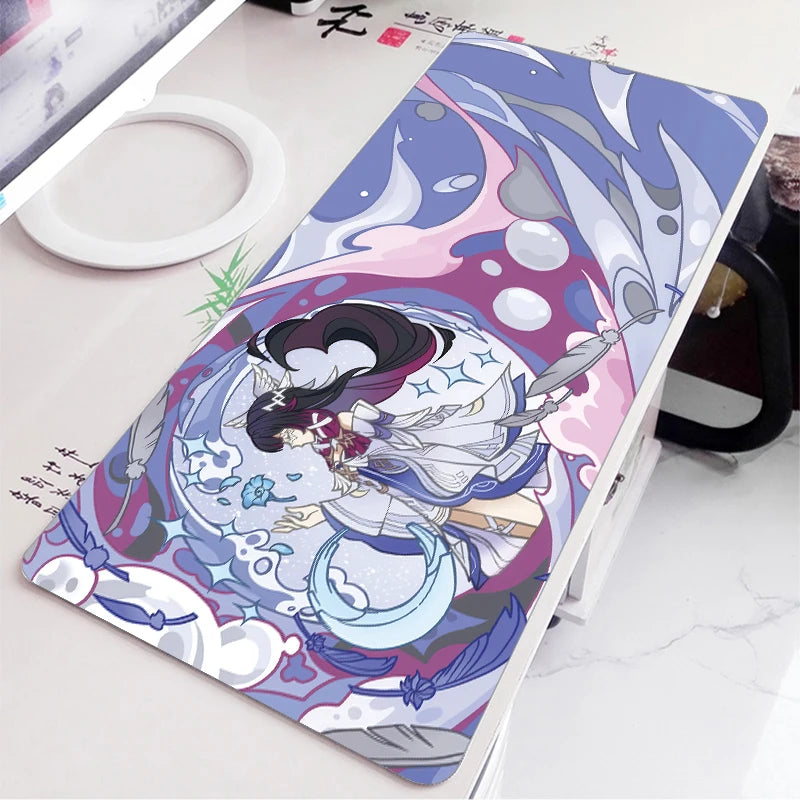 Anime Game Furina Neuvillette Mavuika Wanderer Raiden Columbina XXL Large Genshin Impact Mouse Pad Keyboard Desk Mat Mousepad