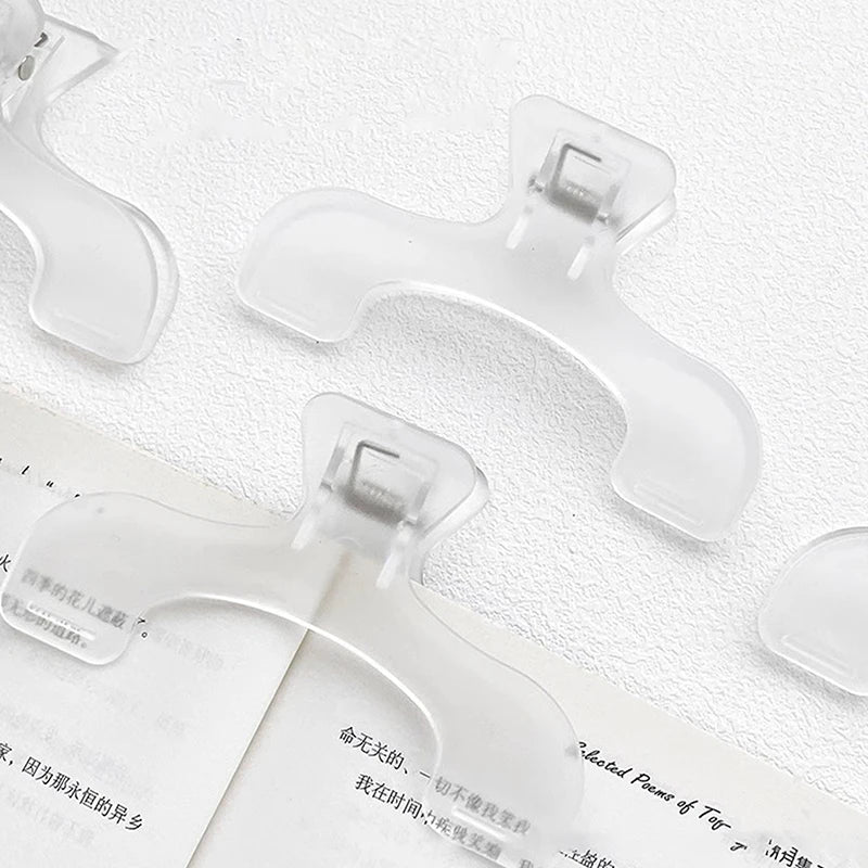 1Pcs Simple Fixed Book Clips Frosted Transparent Page Holder For Reading Tool Memo Clip Desk Accessories Practical Note Holder
