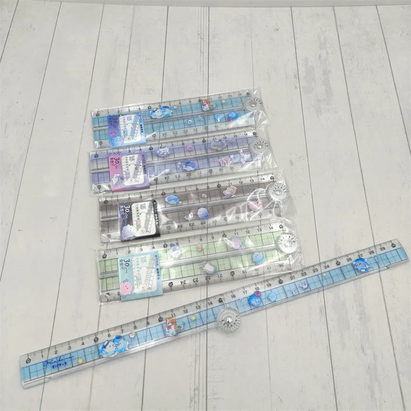 High Quality Folding Ruler Blue Ocean Serie Straight Edge Ruler Flexible and Portable Clearly Marked Scale for School&Office Use