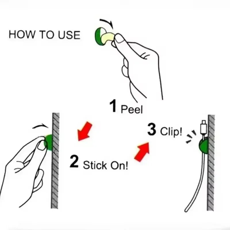 Desktop Cable Clips Portable Adhesive Cable Management Charger Wire Holder Clips Cord Organizers for Home Office Car Nightstand