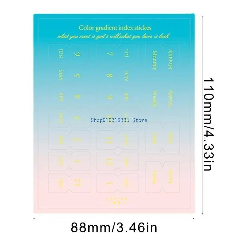 10 Sheets Monthly Separator Tabs Monthly Tabs Index Sticker for Office Study