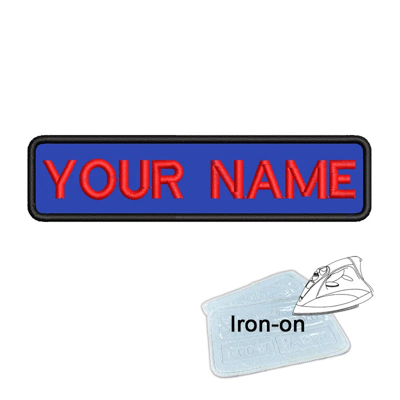 1PC 10cmX2.5cm Custom Personalized Name Embroidered Patch Number Stripes Badge Tags Armband Iron On Backing Hook & Loop Backing