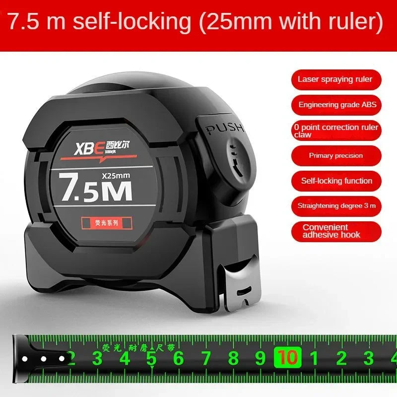 New Self-locking High-precision Steel Tape Measure Thickened Wear-resistant Drop-proof Tape Measure 10M Metric Measuring Tools
